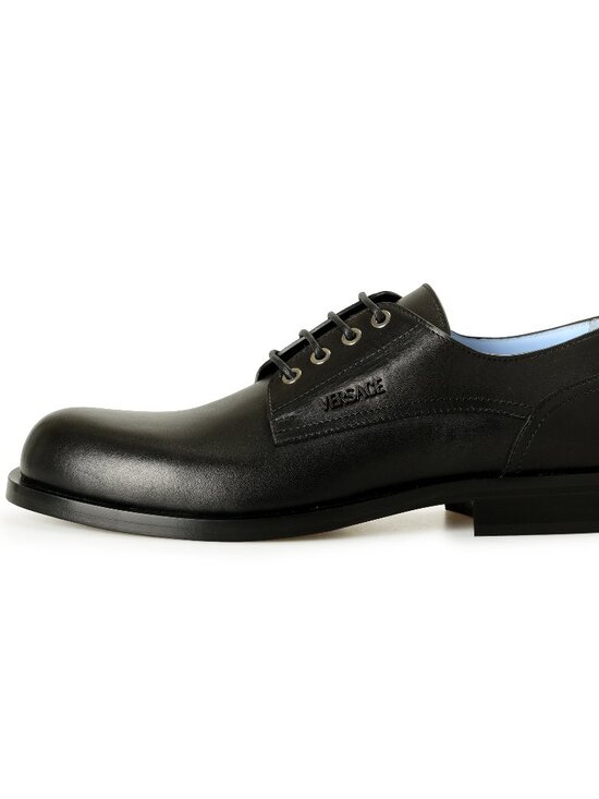Versace Men\'s Black Leather Lace Up Oxfords Derby Shoes US 7 IT 40 main image 4